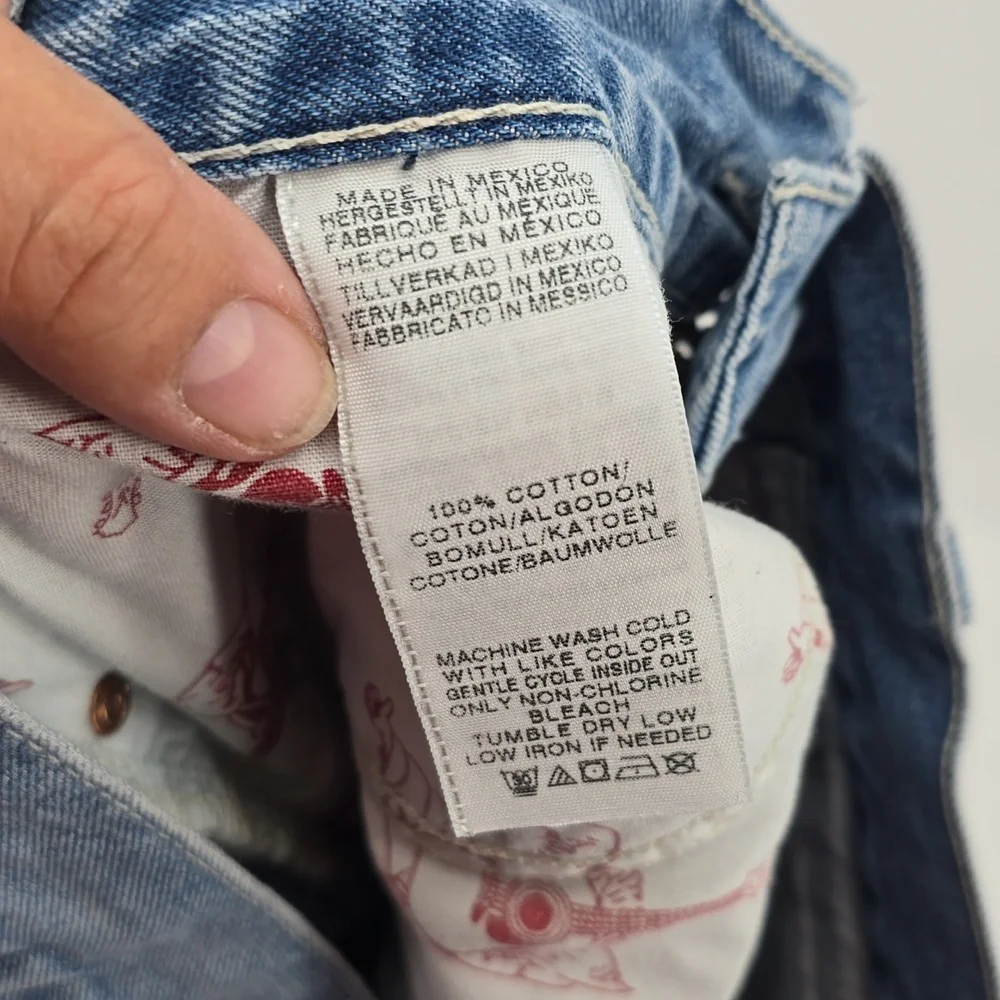 True Religion Skinny With Flap Pockets Basic Natural Blue Men's Size 34×34